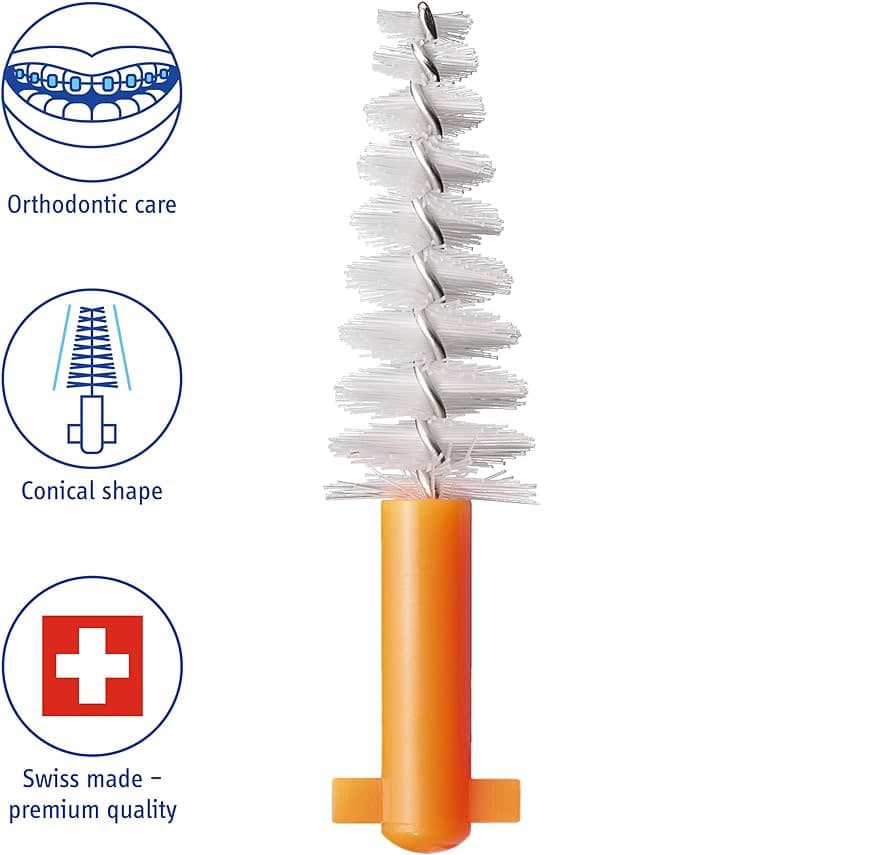 Curaprox CPS 14 Regular ORTHO REFILL mezizubní kartáčky (oranžové), 4ks (blistr) - náhled 5