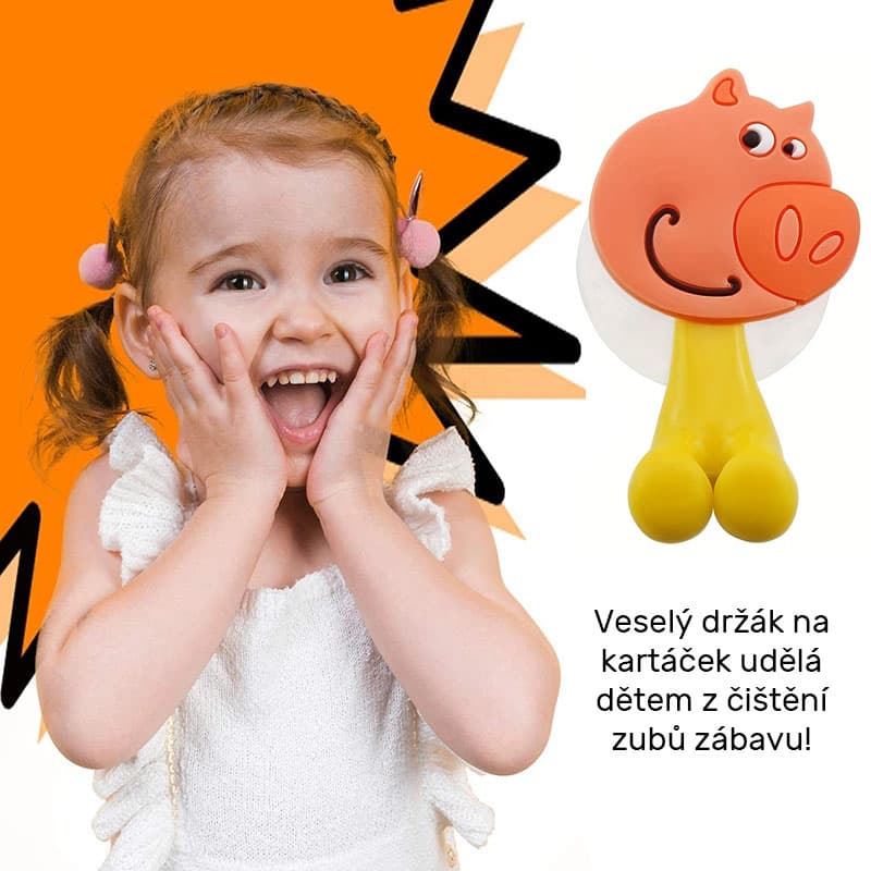 Držák na zubní kartáček - prasátko, 1 ks - náhled 5
