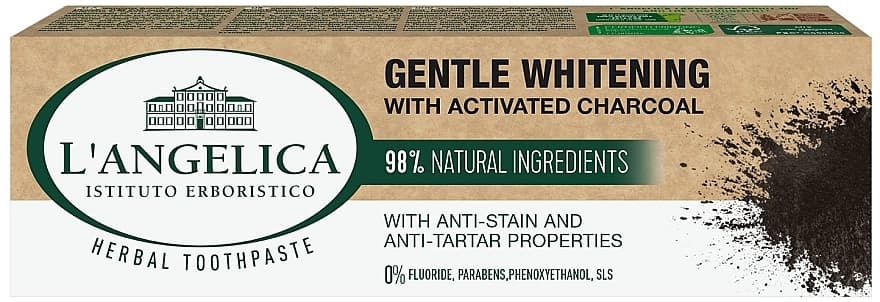 L'ANGELICA Gentle Whitening s aktivní černým uhlím, 75ml