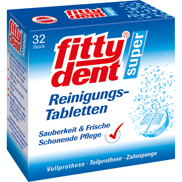 FittyDent čistící tablety na protézy, 32 ks