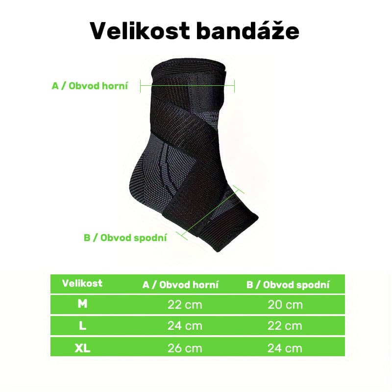 Kompresní bandáž na kotník (černá), 1 ks L - náhled 2