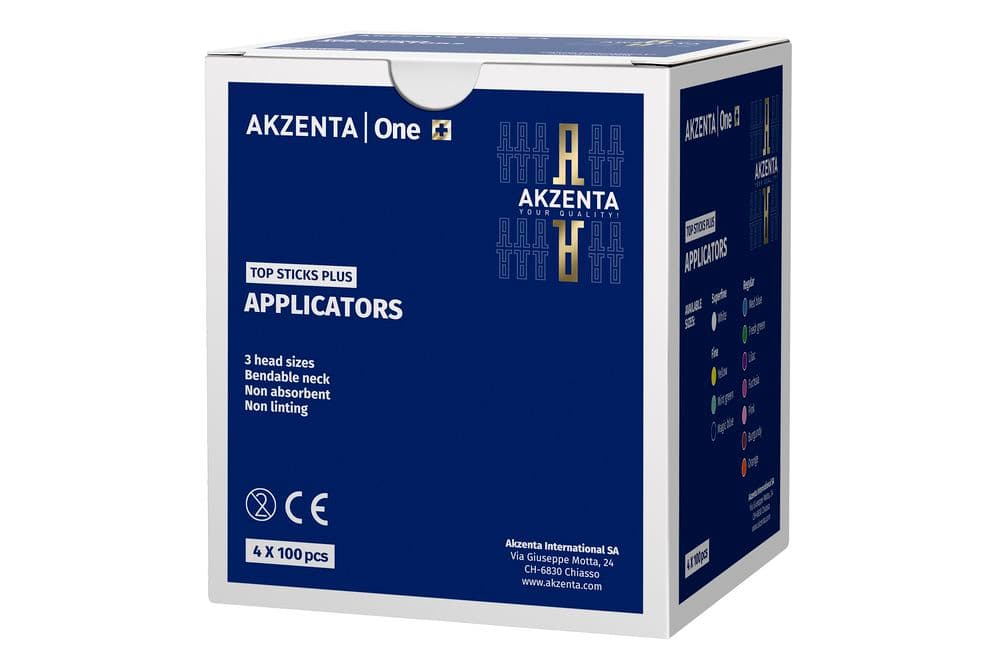 Akzenta Top Sticks Plus Micro aplikátory REGULAR (modré), 4x100ks - náhled 3