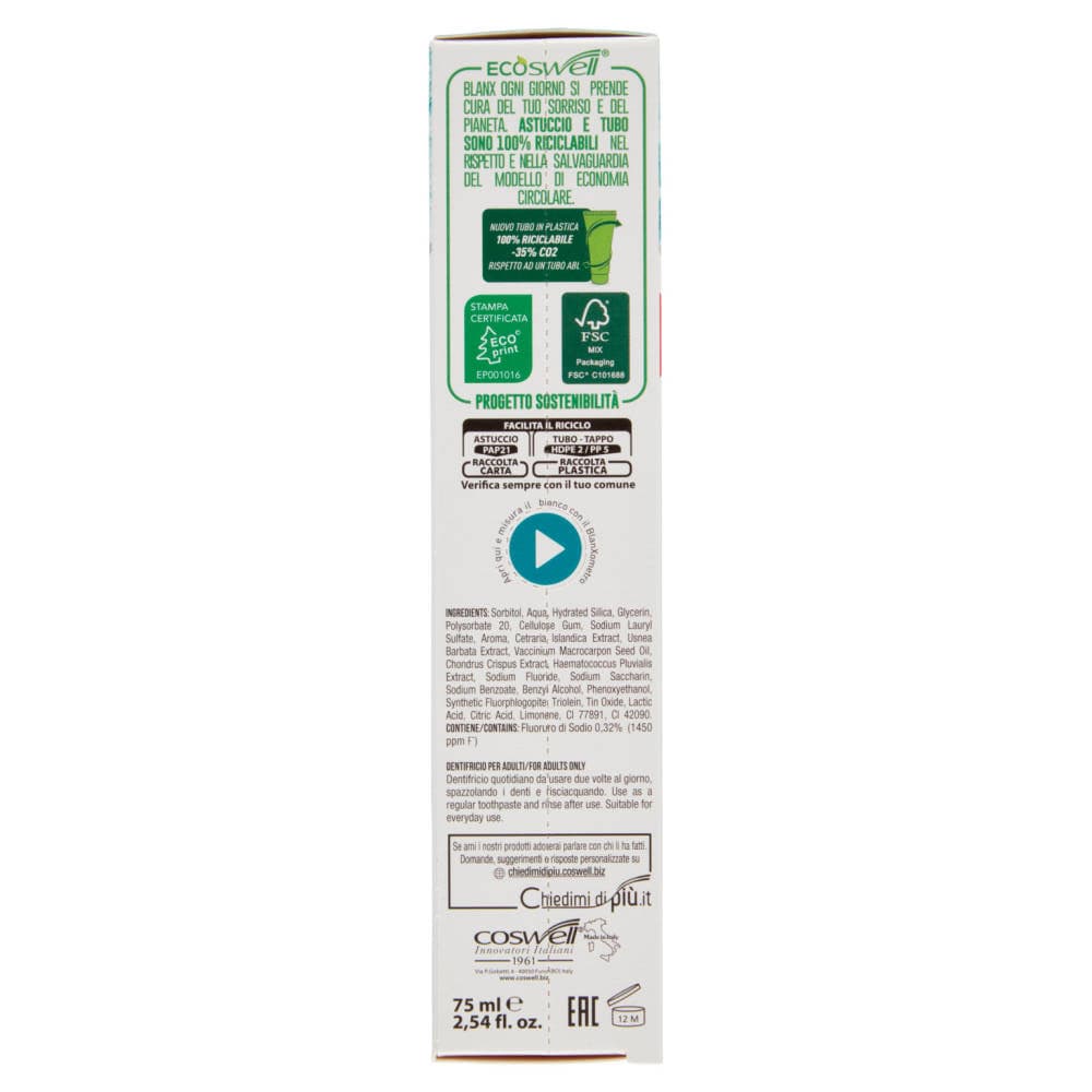 BlanX Fresh White Glacial Complex bělící zubní pasta, 75ml - náhled 3