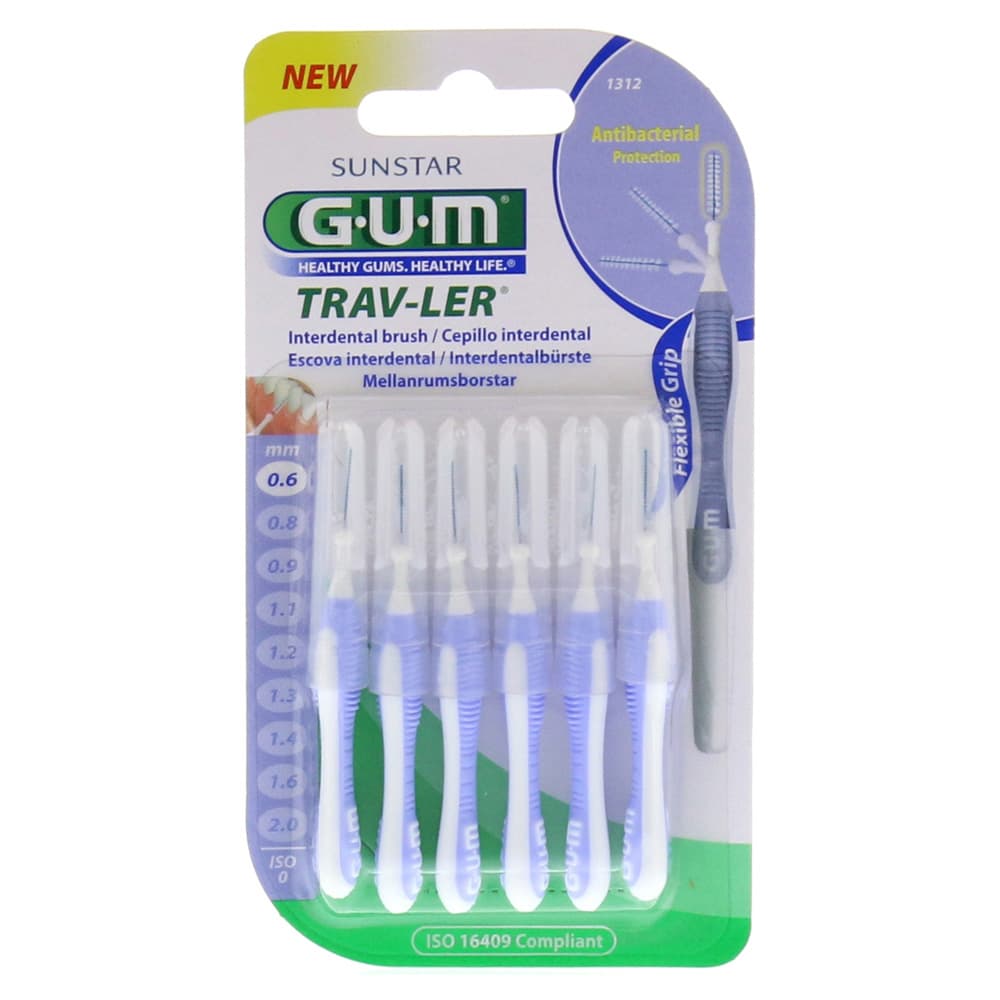 GUM Trav-ler mezizubní kartáčky 0,6 mm (světle fialové), 6ks