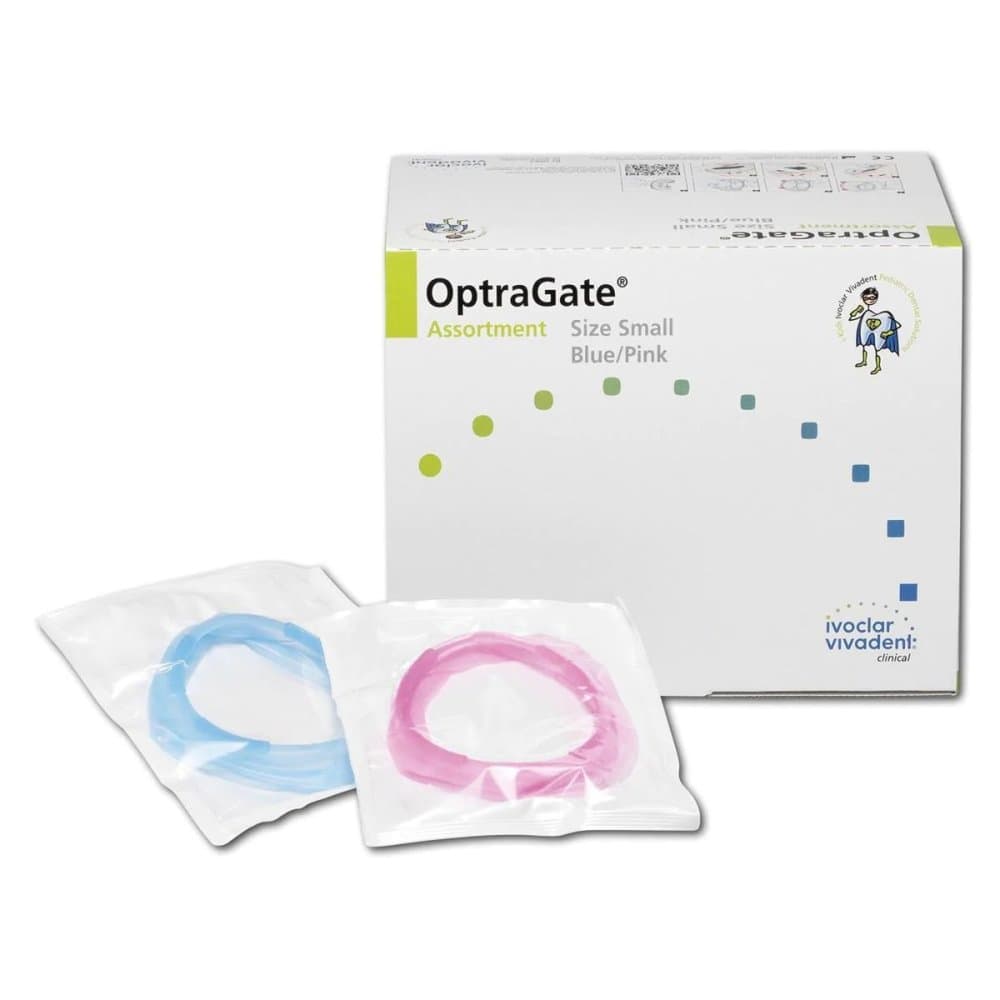 OptraGate Junior mix bezlatexový retraktor rtů a tváří vel. 20x růžový a 20x modrý, 40ks
