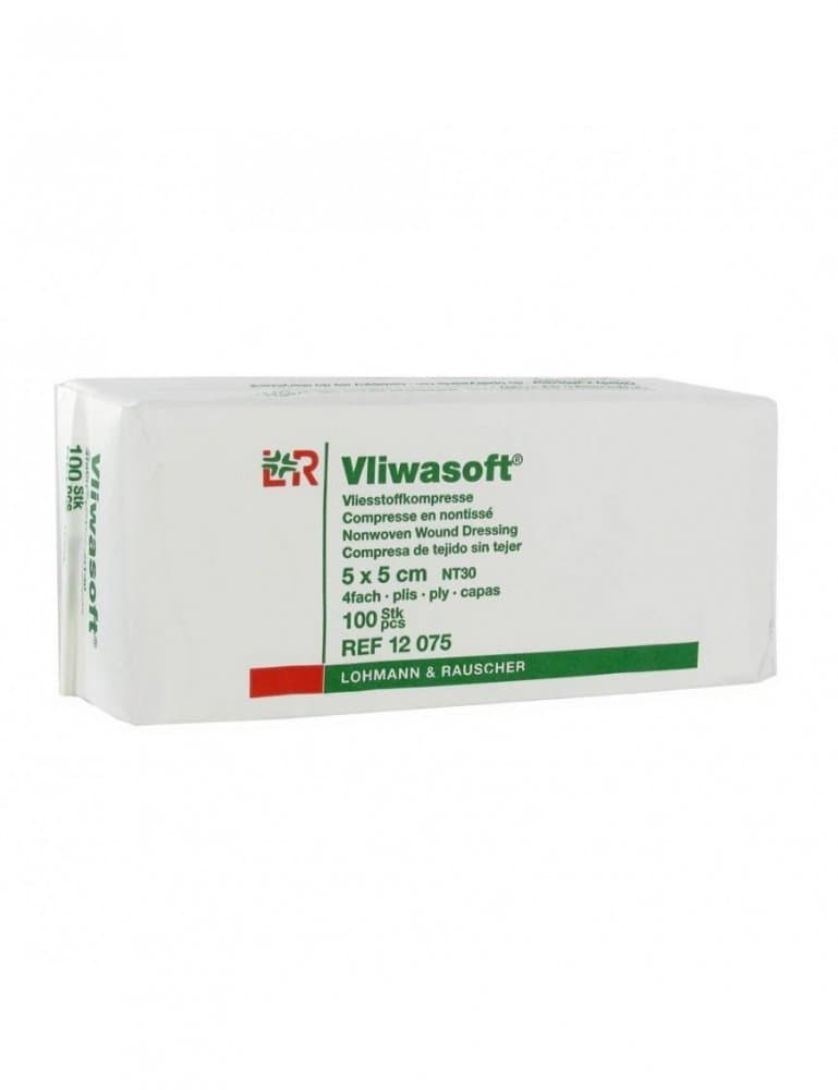 LR Vliwasoft kompresy z netkané textilie 5x5 cm (nesterilní), 100ks