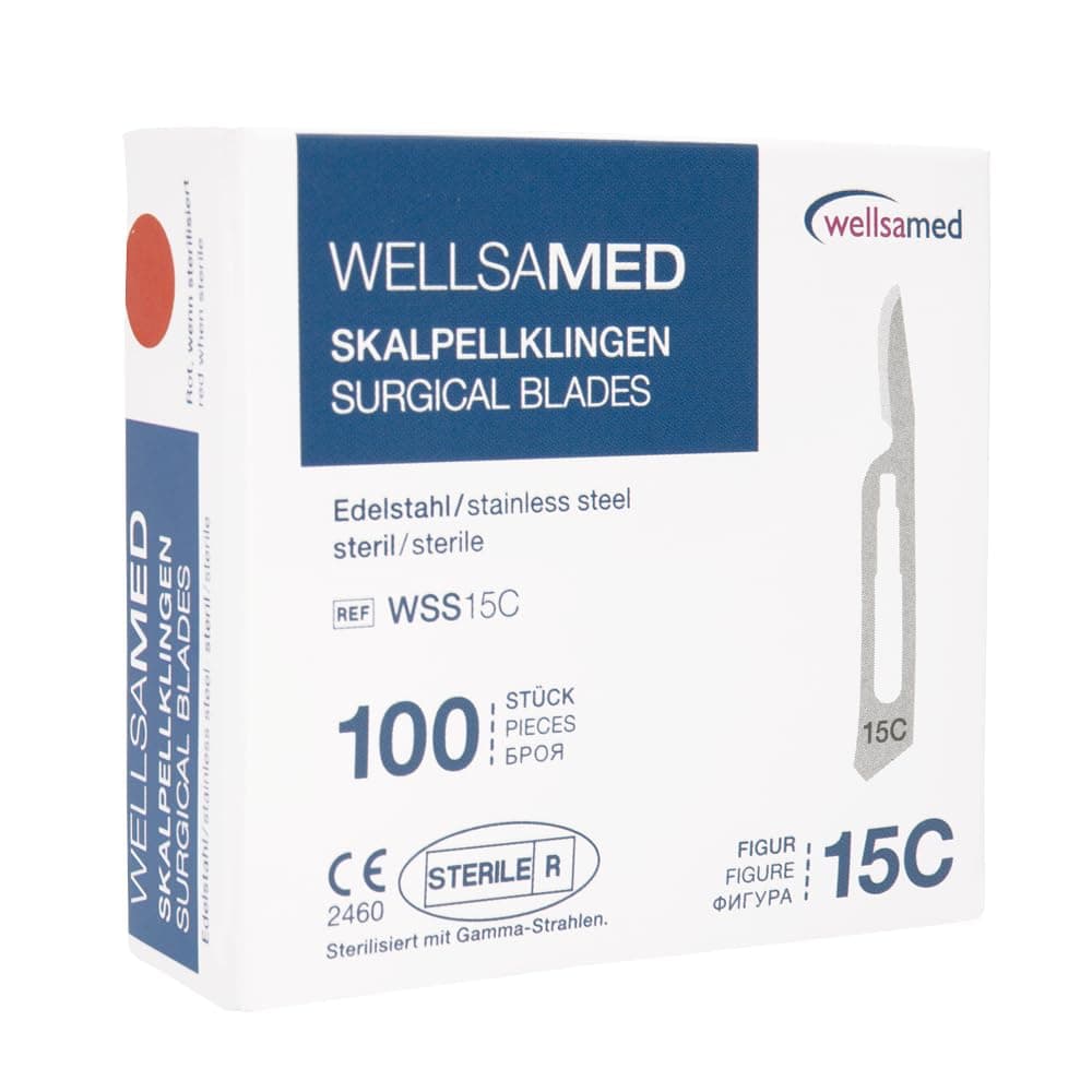 Wellsamed skalpelové nerezové čepelky fig. 15C, 100 ks