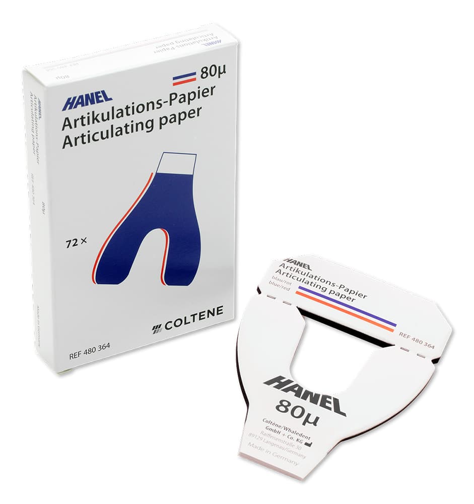 Coltene Hanel artikulační papír podkova 80µ (modrá/červená), 6x12ks