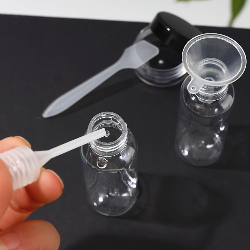 Cestovní sada lahviček (transparent+bílá), 9 ks - náhled 3