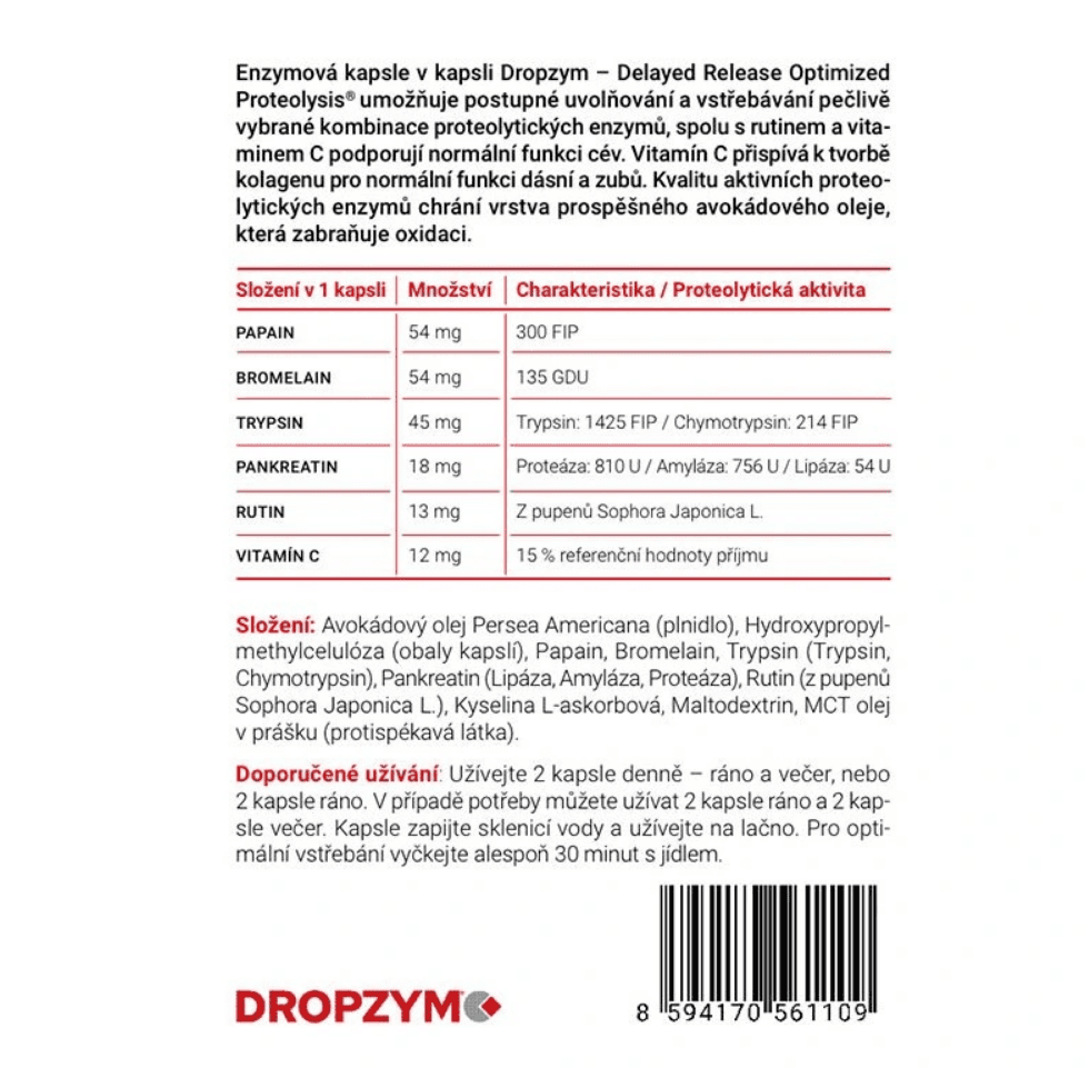 Dropzym enzymový komplex doplněk stravy (kapsle), 30 ks - náhled 3