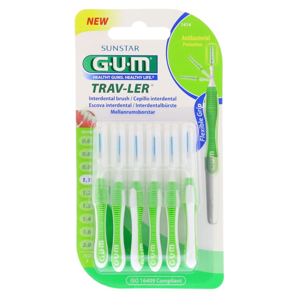 GUM Trav-ler mezizubní kartáčky 1,1 mm (zelené), 6ks