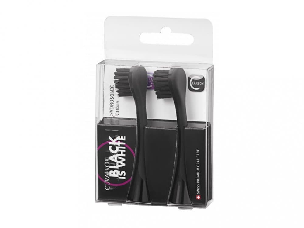 Curaprox Hydrosonic Carbon Black is White náhradní hlavice, 2 ks - náhled 1