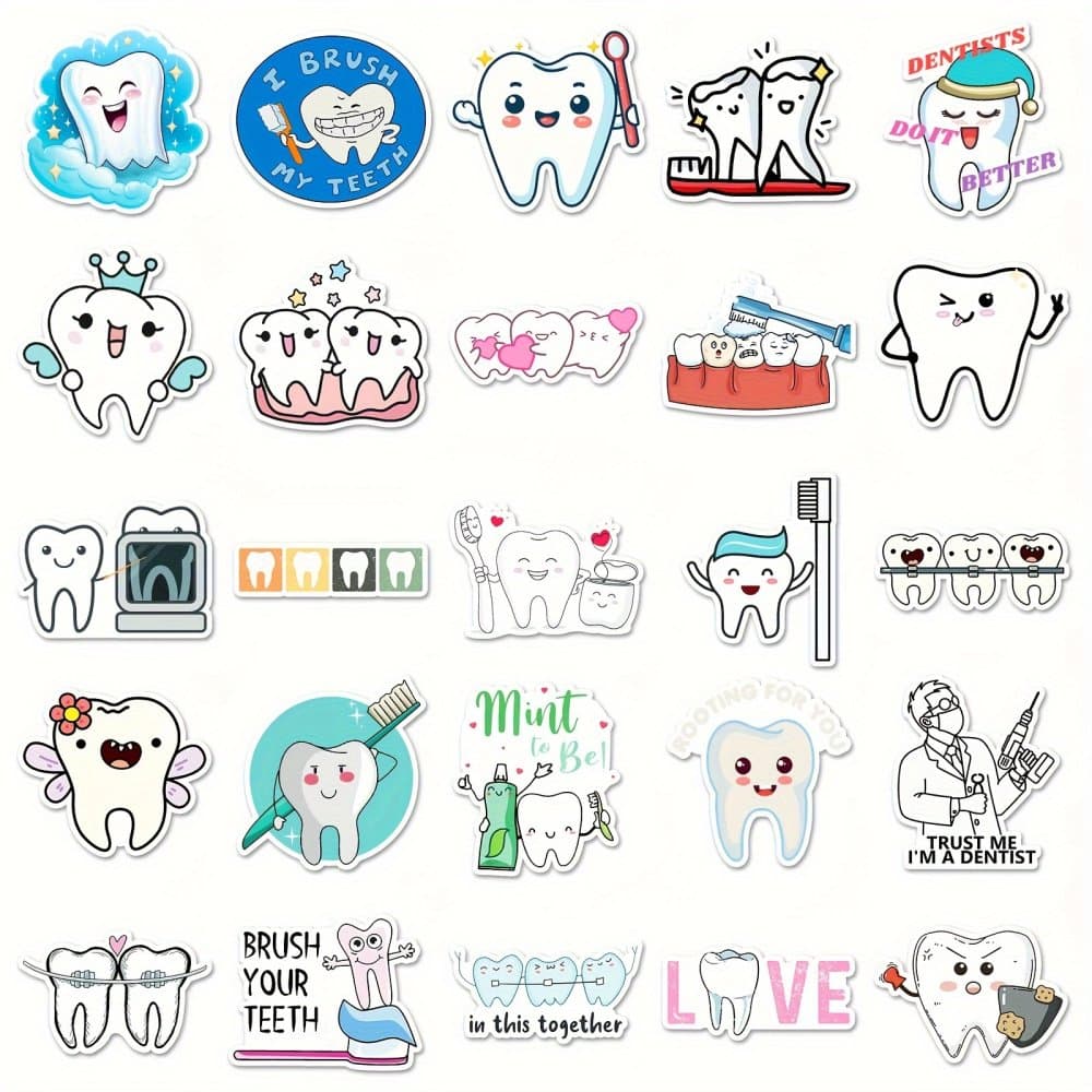Sada samolepek s dentální tématikou, 50 ks - náhled 4