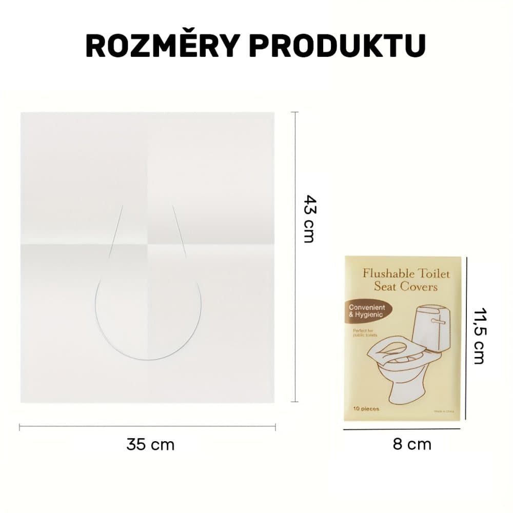 Jednorázová cestovní pokrývka wc sedáku, 10 ks - náhled 2