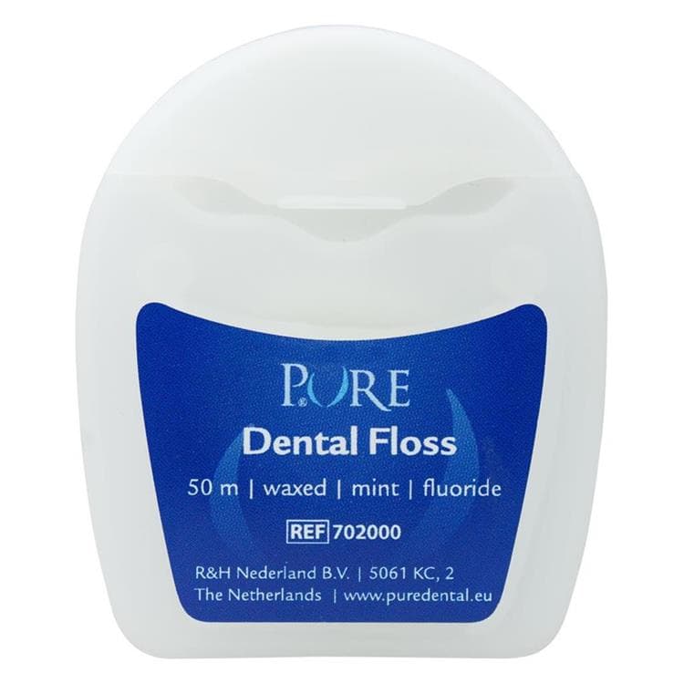 PURE dentální nit s floridy voskovaná (mint), 50m