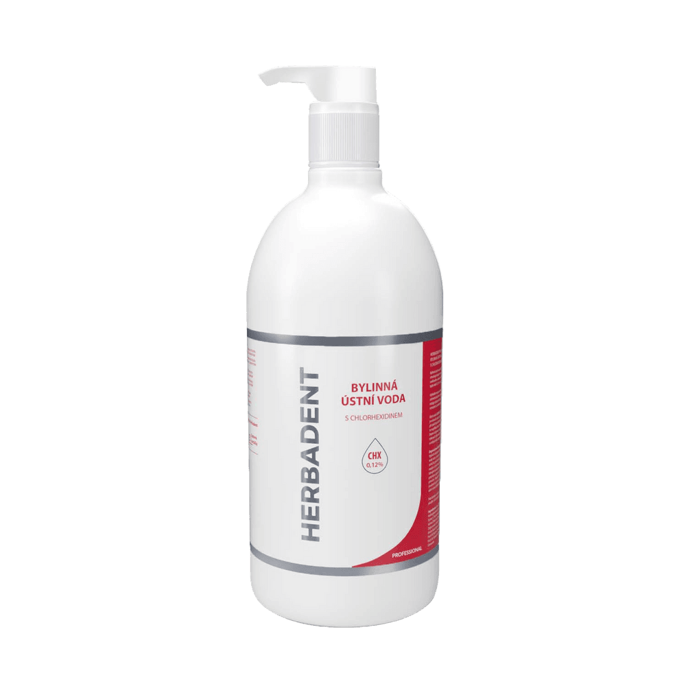 Herbadent PROFESSIONAL bylinná ústní voda s CHX (0,12%), 1000 ml