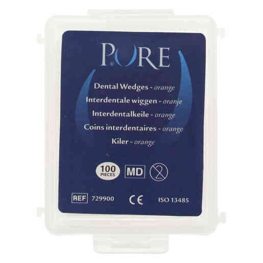 PURE dřevěné klínky 11 x 1,5 x 1,3 mm (oranžové), 100ks - náhled 3