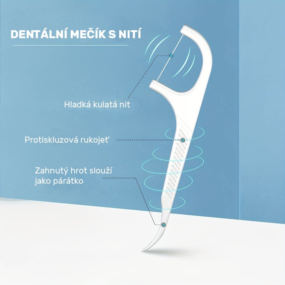 Dentální mečíky s nití + pouzdro, 10 ks - náhled 3