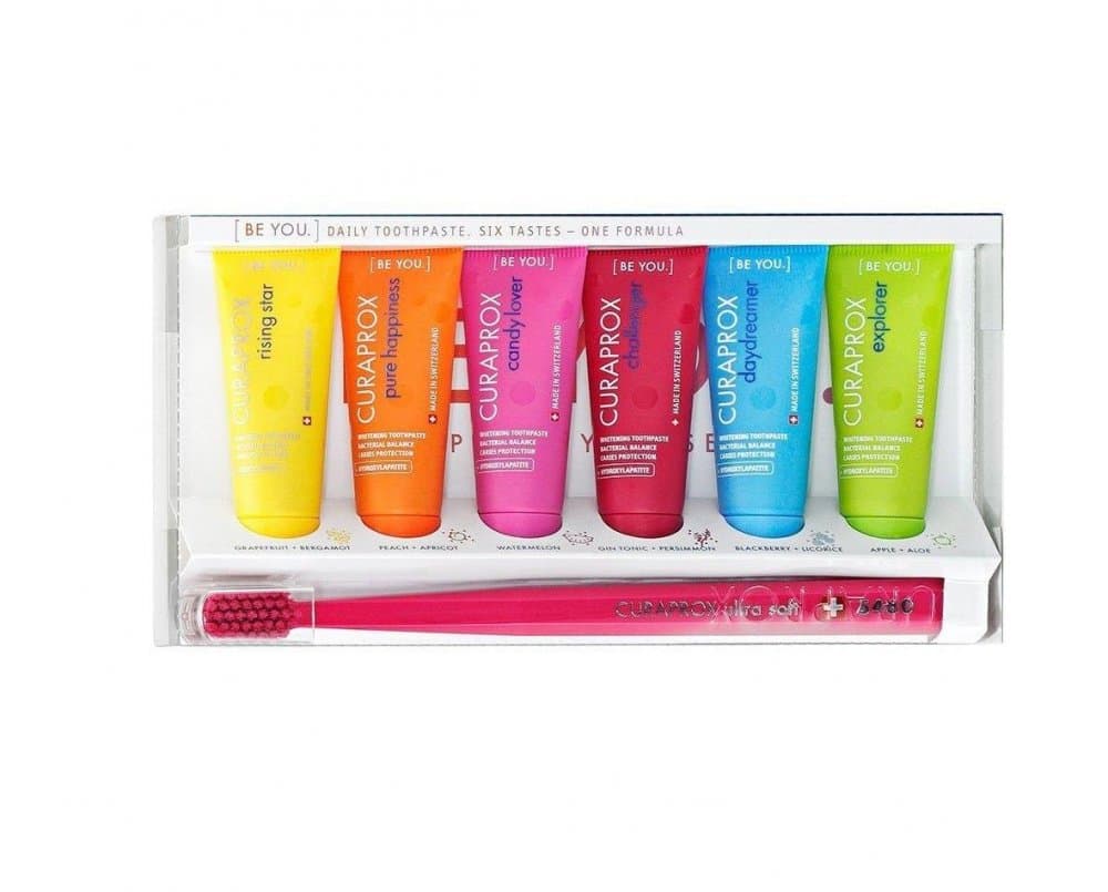 Curaprox zubní kartáček 5460 Ultra Soft bělicí pasty 6 x 10 ml dárková sada