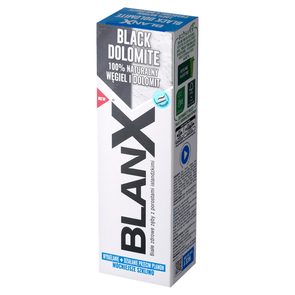 BlanX Black DOLOMITE bělící zubní pasta s černým uhlím a lišejníkem, 75ml - náhled 3