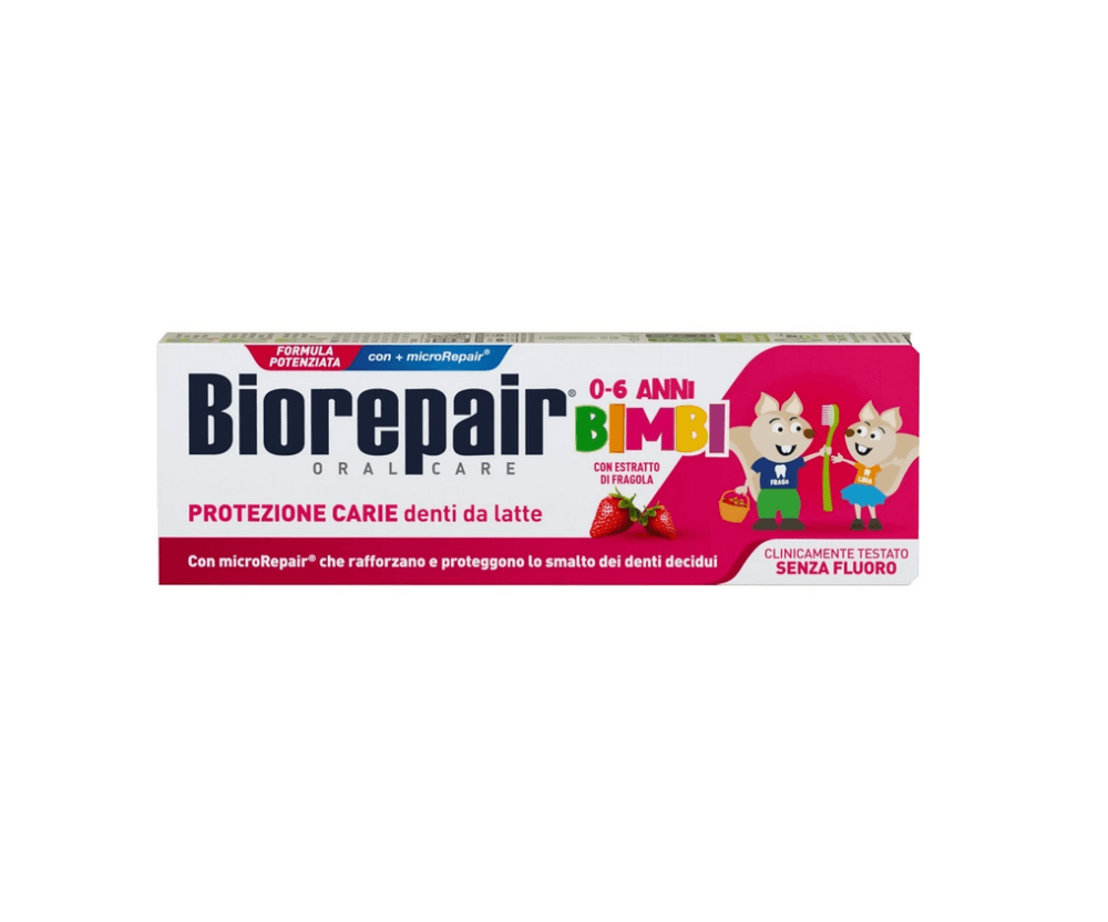 BioRepair Kids dětská zubní pasta bez fluoridů 0-6 let (jahoda), 50ml - náhled 2