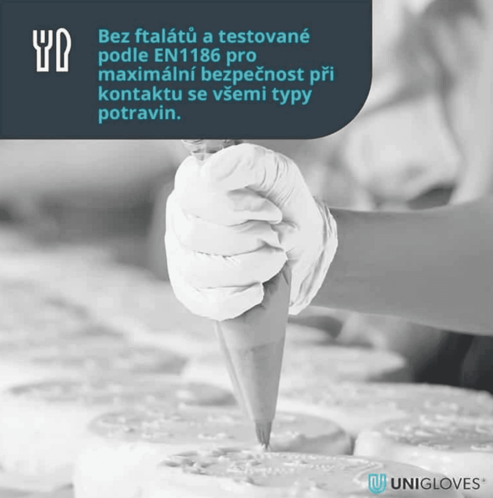 Unigloves White Pearl nitrilové vyšetřovací rukavice S (6-7) bílé, 100ks - náhled 4