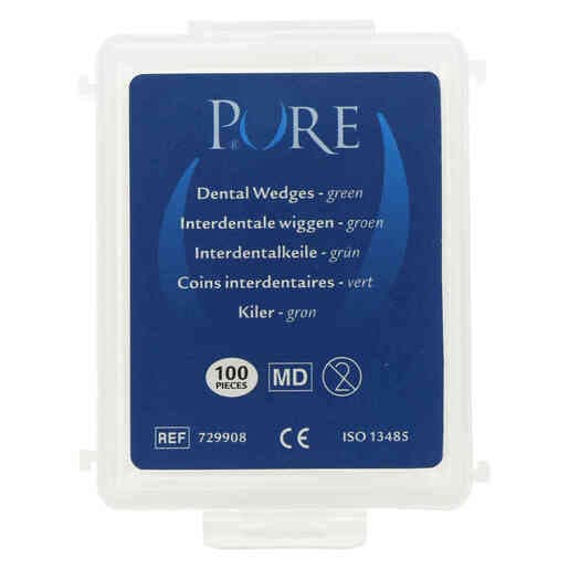 PURE dřevěné klínky 14 x 1,5 x 1,5 mm (zelené), 100ks - náhled 3