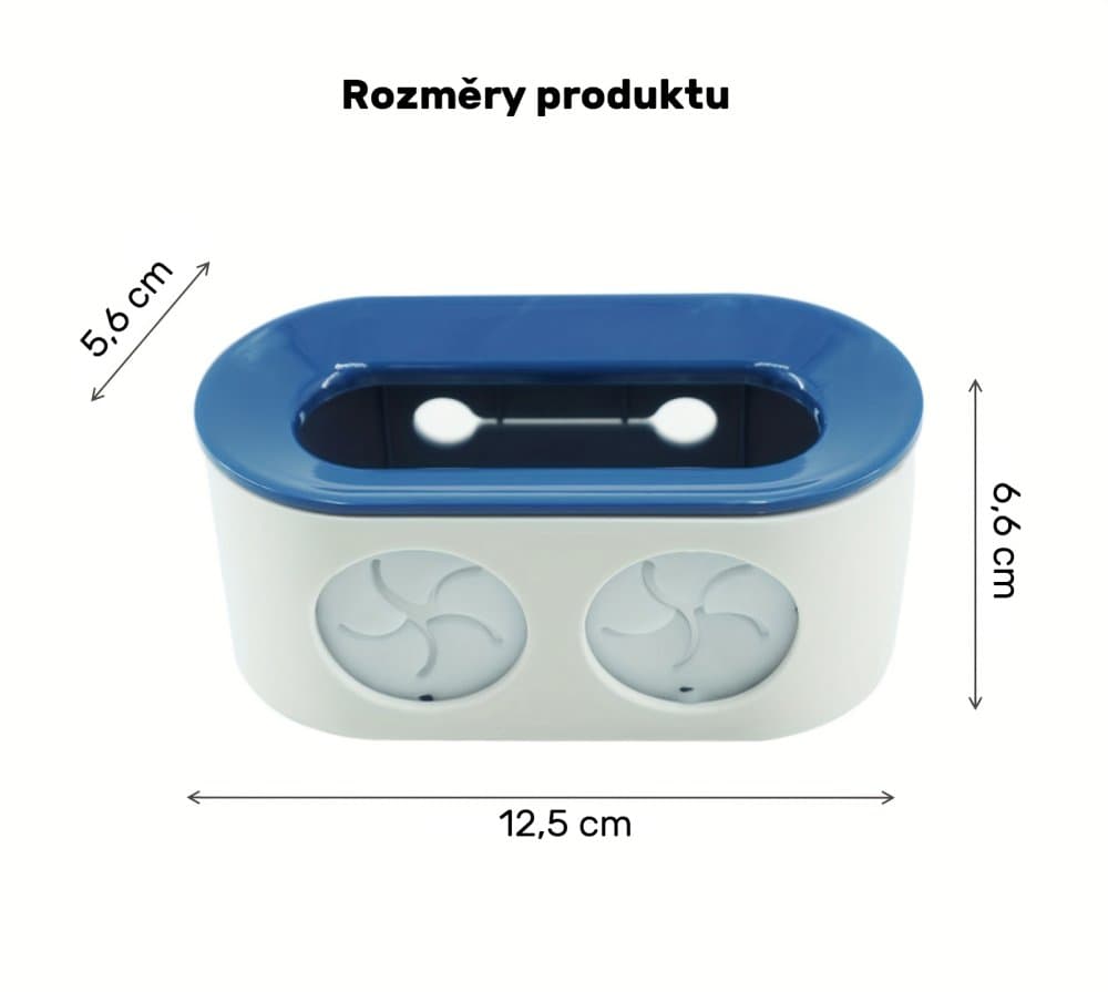 Nástěnný držák na elektrické kartáčky, 1 ks (bílá+modrá) - náhled 5