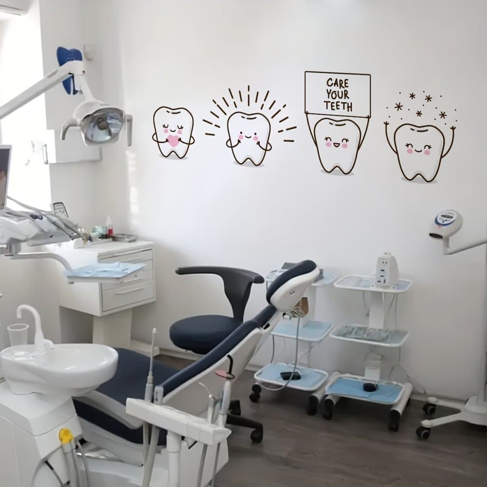 Samolepicí PVC nástěnná dekorace (zuby), 4 ks - náhled 4