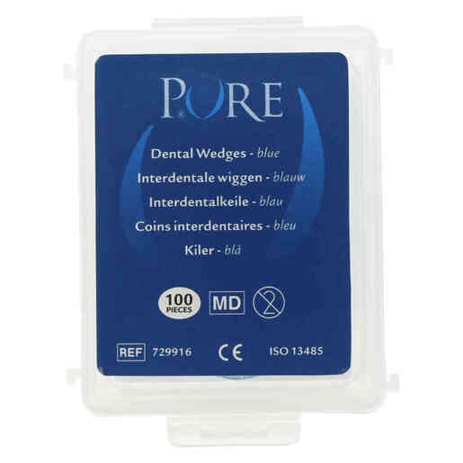 PURE dřevěné klínky 14 x 2 x 1,5 mm (modré), 100ks - náhled 3
