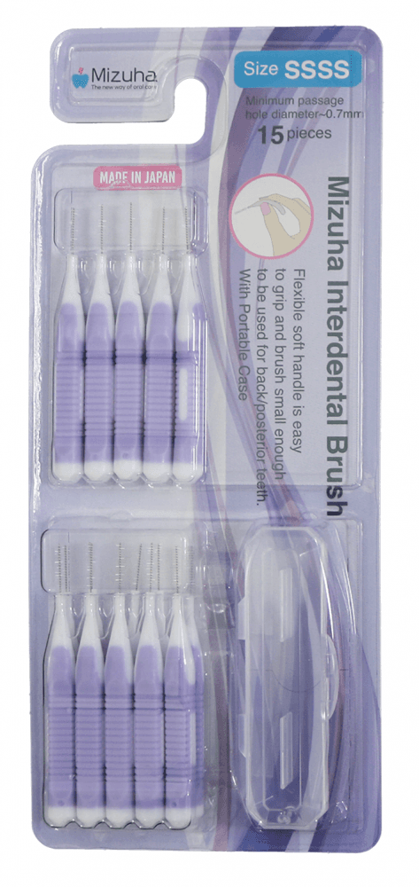 Mizuha mezizubní kartáčky SSSS 0,6 mm (fialová),15 ks