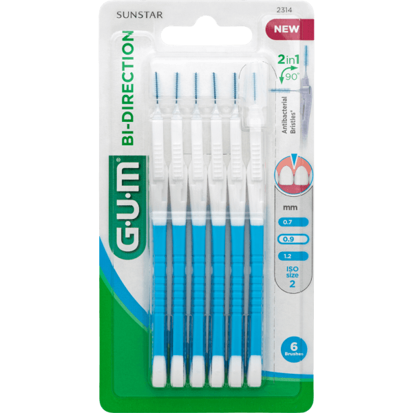 GUM Bi-direction mezizubní kartáčky ISO 2 (0,9mm), 6ks