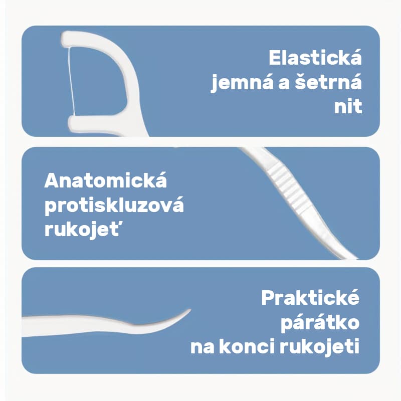 Dentální mečíky s nití + pouzdro, 10 ks - náhled 2