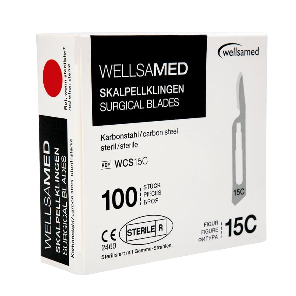 Wellsamed skalpelové carbonové čepelky fig. 15C, 100 ks