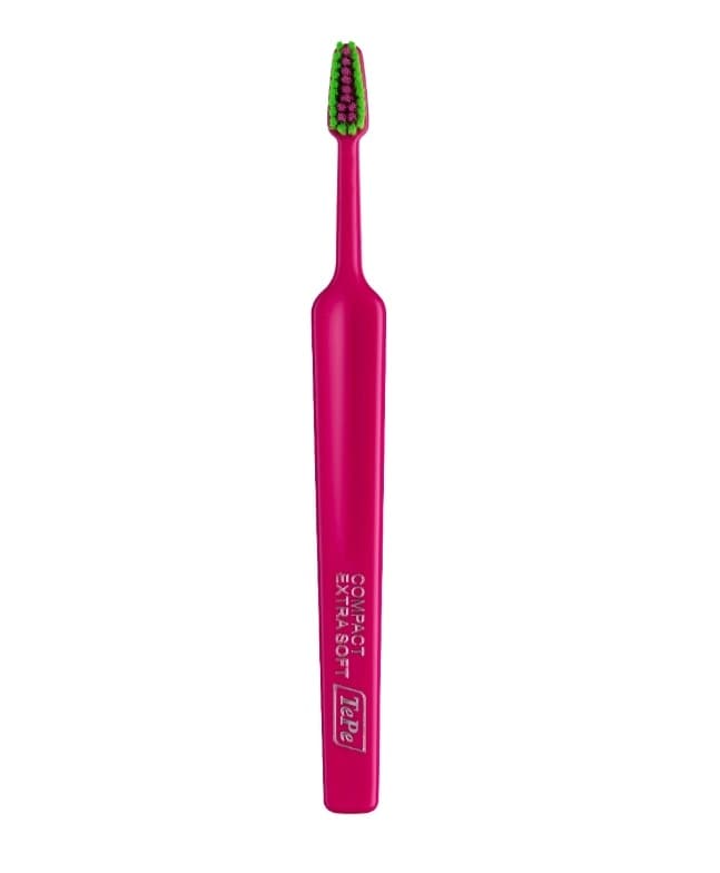 TePe Compact Colour X-SOFT zubní kartáček, tmavě růžový (blistr) - náhled 4