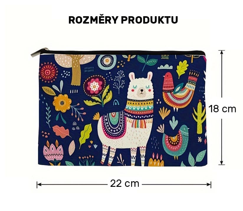 Toaletní taštička s motivem lamy (modrá), 1 ks - náhled 2