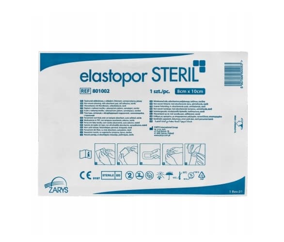 Netkané krytí s absorpční vložkou Elastopor STERIL, sterilní, 8 x 10 cm (30 ks) - náhled 4