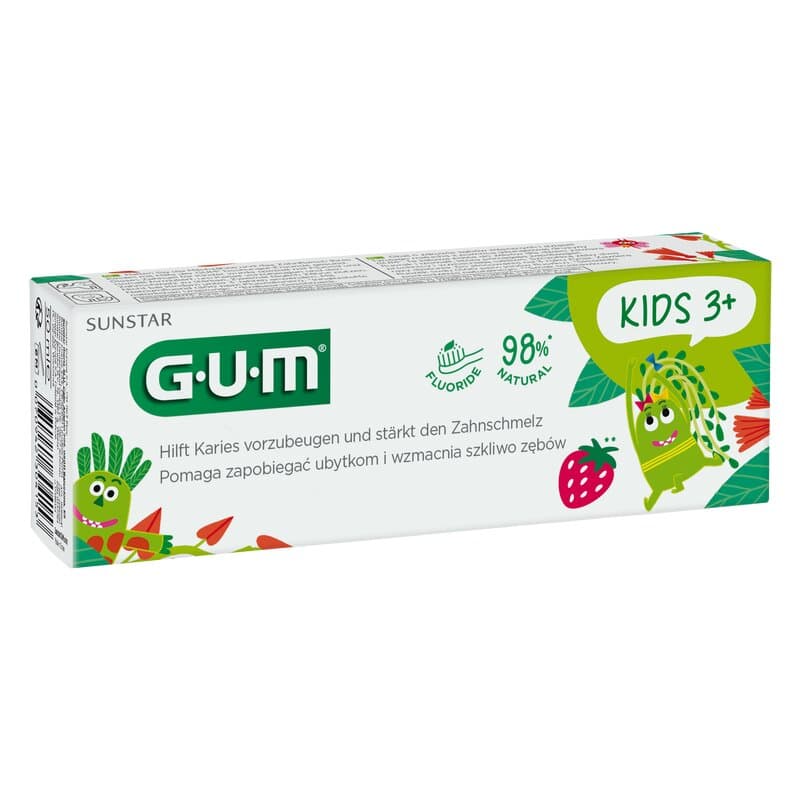 GUM Kids dětská zubní pasta od 3 let, 50ml (jahoda) - náhled 2
