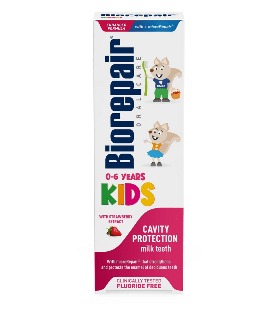 BioRepair Kids dětská zubní pasta bez fluoridů 0-6 let (jahoda), 50ml - náhled 4