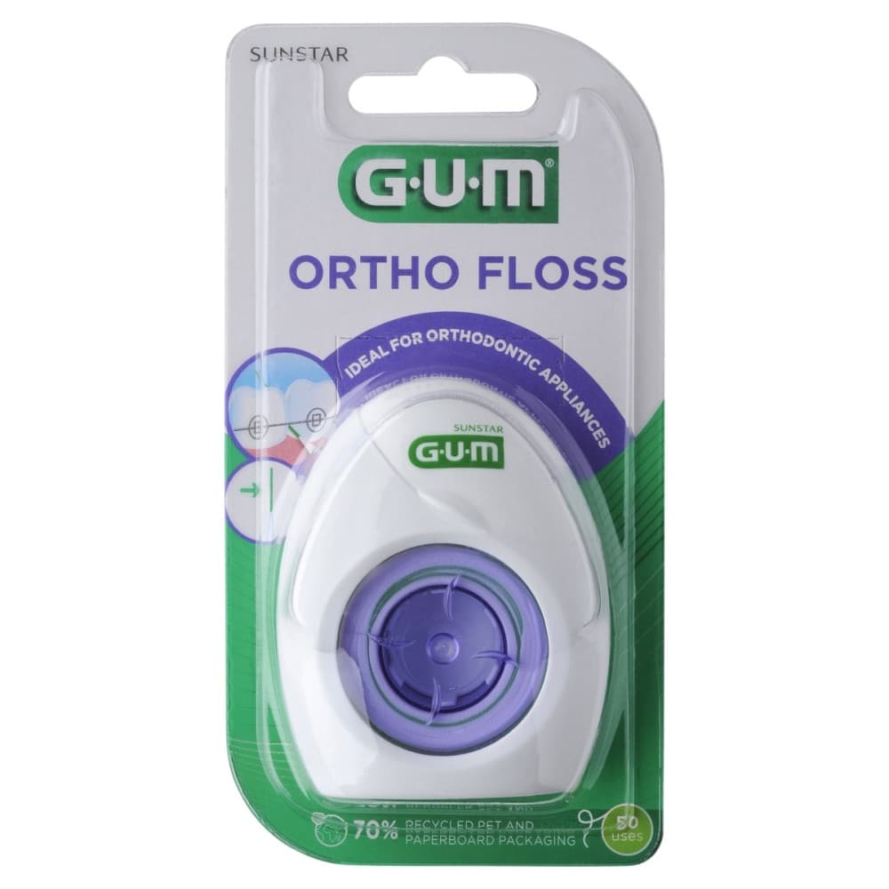 GUM Ortho Floss zubní nit pro čištění rovnátek, 50 ks - náhled 2