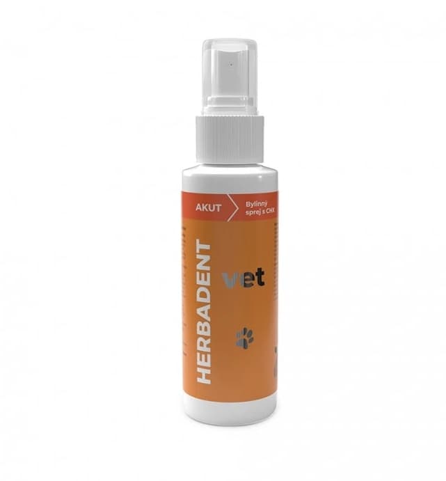 HERBADENT VET AKUT Bylinný ústní sprej s chlorhexidinem pro psy a kočky, 90 ml