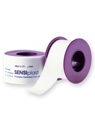Fixační textilní náplast na cívce VitaHealth SENSIplast 2,5cmx5m (bílá)