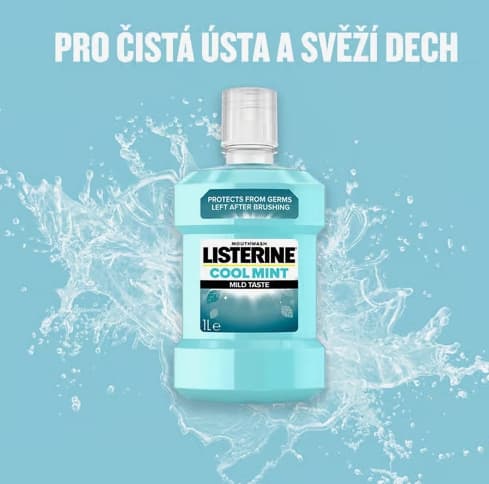 Listerine Cool Mint Mild ústní voda, 95ml - náhled 2