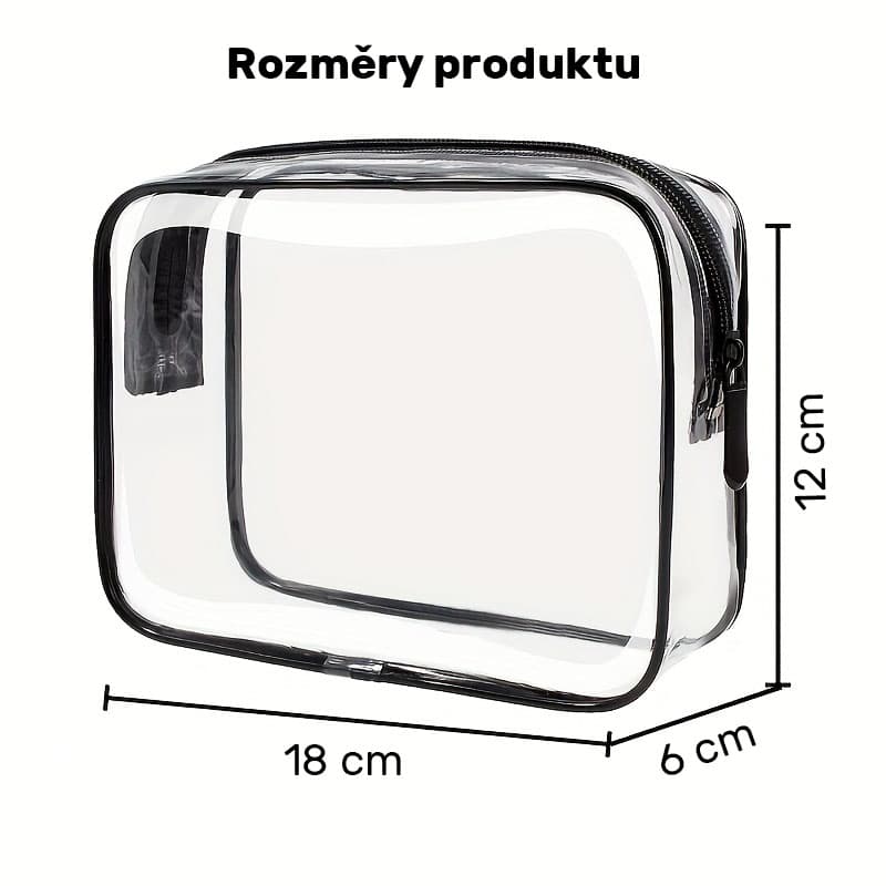 Cestovní PVC taštička (transparent+černá) - náhled 2