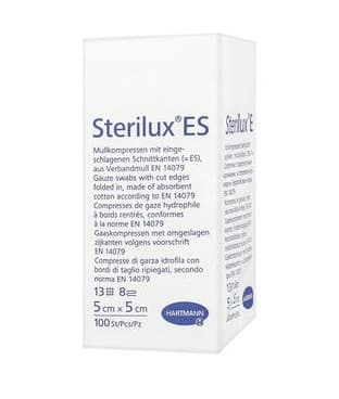 Hartmann Sterilux ES gázové kompresy 5x5 cm (nesterilní), 100ks