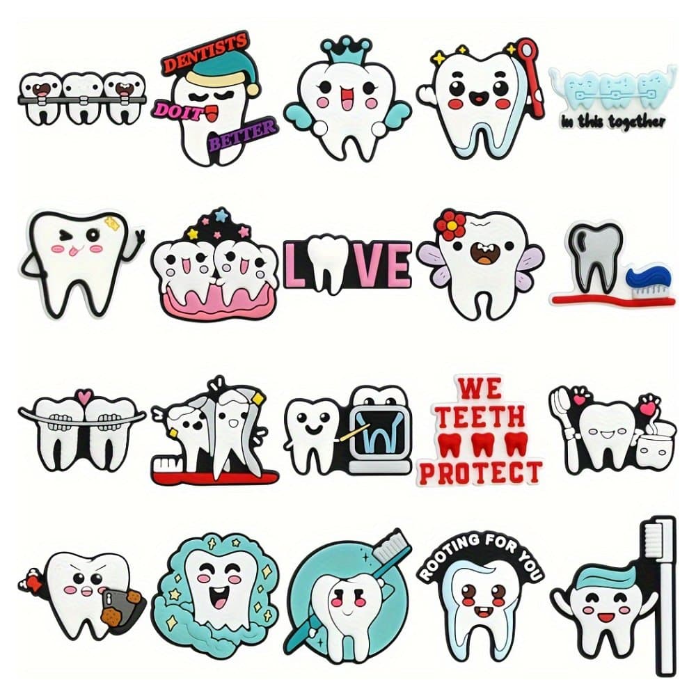 Ozdoby na obuv, 20 ks (vzor dental) - náhled 4