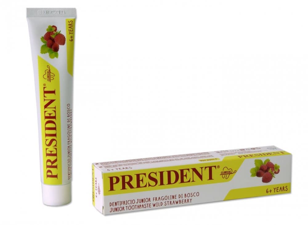 PresiDENT Junior dětská zubní pasta od 6 let (jahoda), 50ml