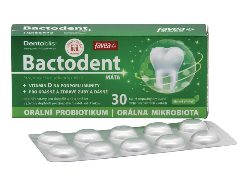 Favea Bactodent orální probiotikum (máta), 30ks