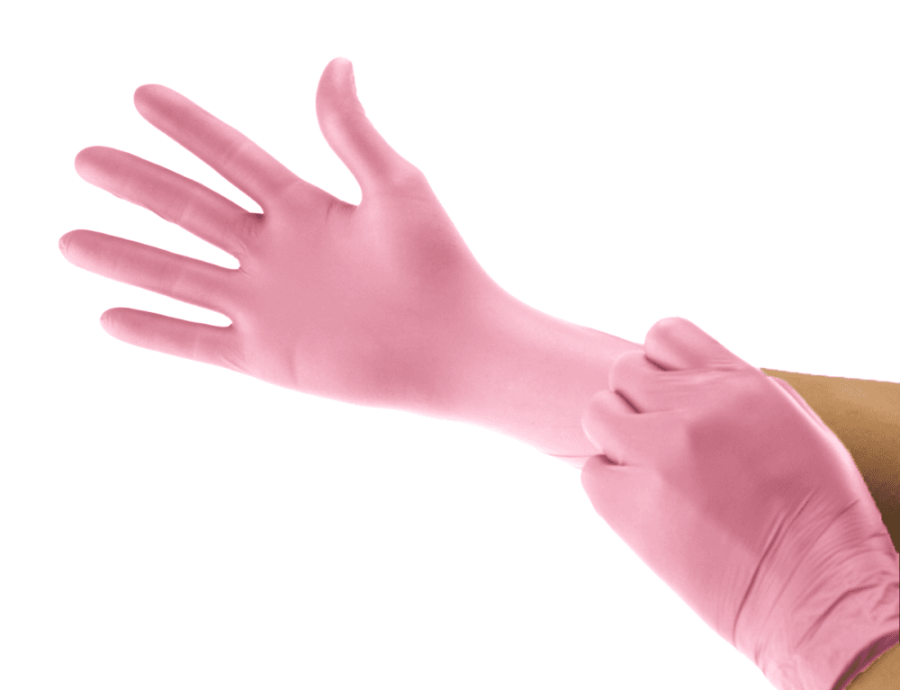 Cranberry Cerise Nitrile vyšetřovací nitrilové rukavice M (7-8) růžové, 200ks - náhled 3