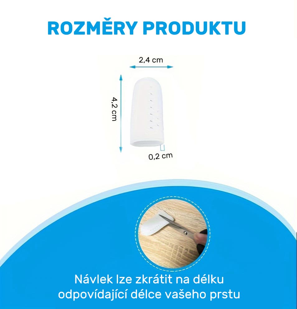 Ochranný silikonový návlek na prst (1 velikost, bílý), 2 ks - náhled 5